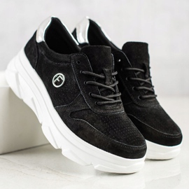 Filippo Nahkaiset lenkkarit alustalla musta 1