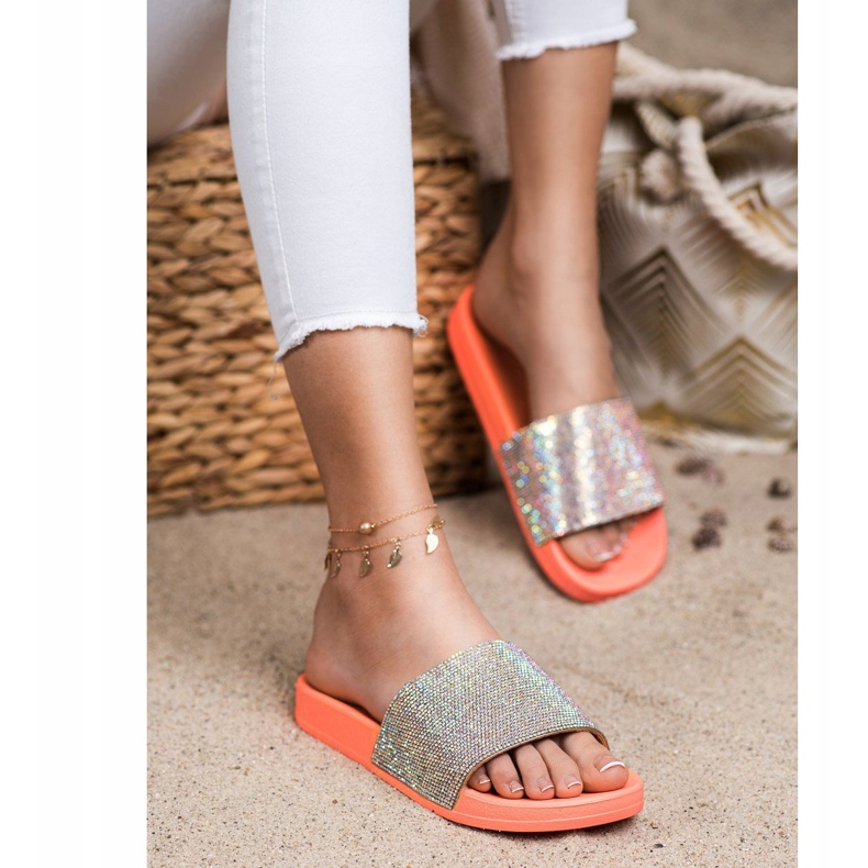 Seastar Tossut kristalleilla oranssi hopea 1