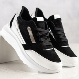 SHELOVET Tyylikkäät mokkanahkatossut valkoinen musta 1