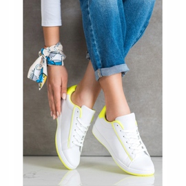 SHELOVET Matalavartiset tennarit Eco-nahkaa valkoinen keltainen 1