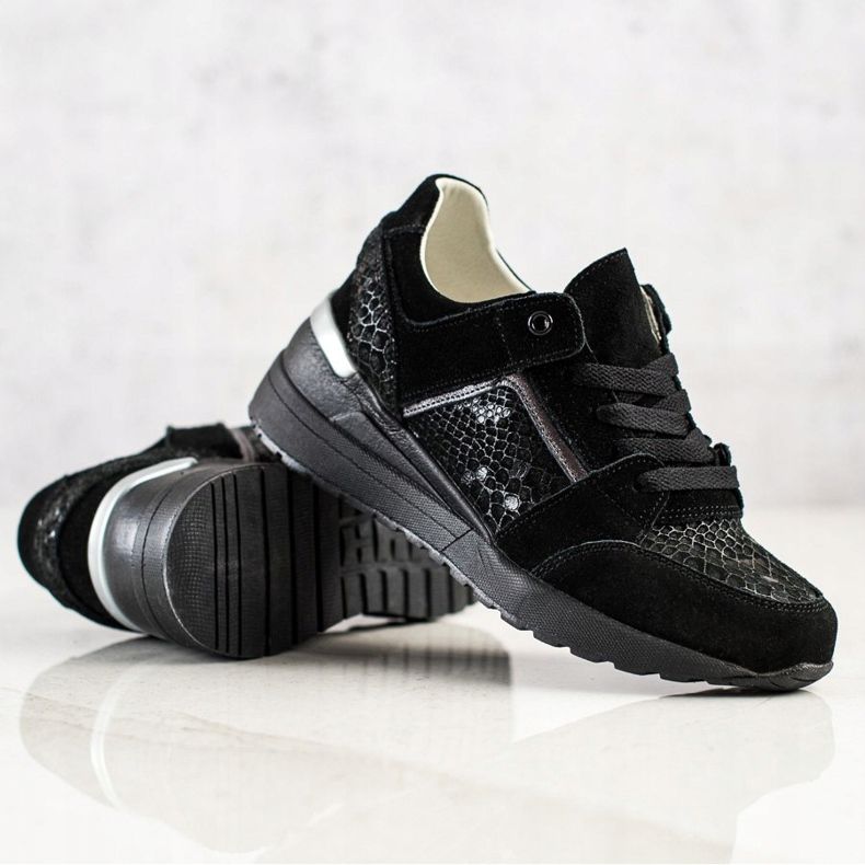 Evento Snake Print nahkakengät musta 1