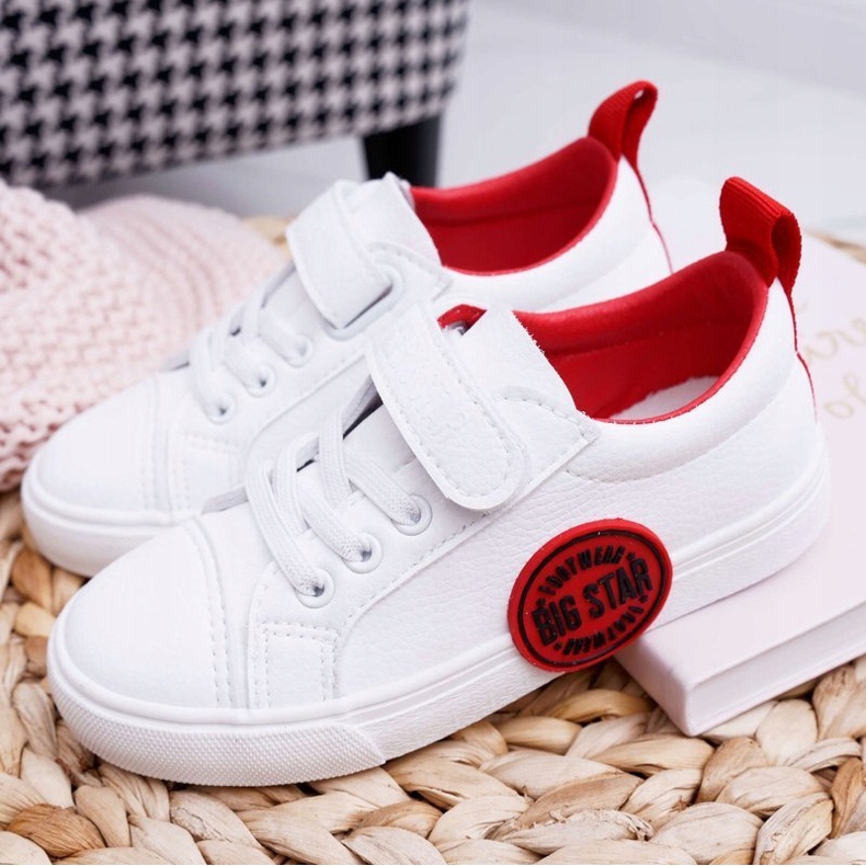 Big Star Lasten lenkkarit Lasten iso tähti tarranauhalla valkoinen FF374088 punainen 1