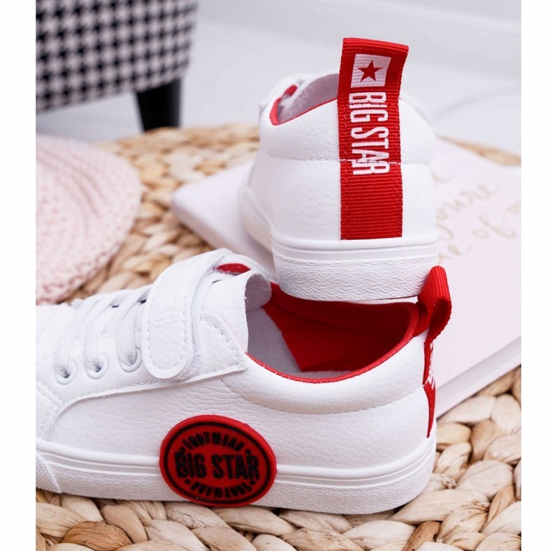 Big Star Lasten lenkkarit Lasten iso tähti tarranauhalla valkoinen FF374088 punainen 3