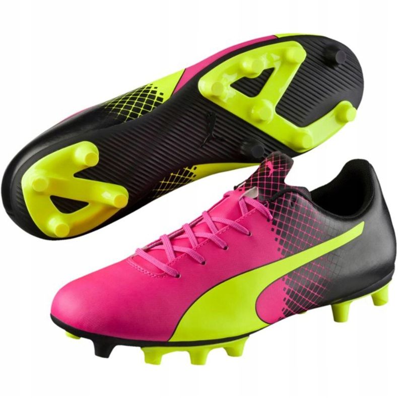 Puma evoSPEED 5.5 Tricks Fg M 10359601 jalkapallokengät keltainen, keltainen, pinkki keltainen 1