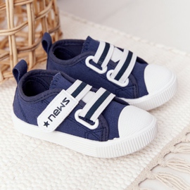 EVE Lasten lenkkarit tarranauhalla Navy Blue News tummansininen 2