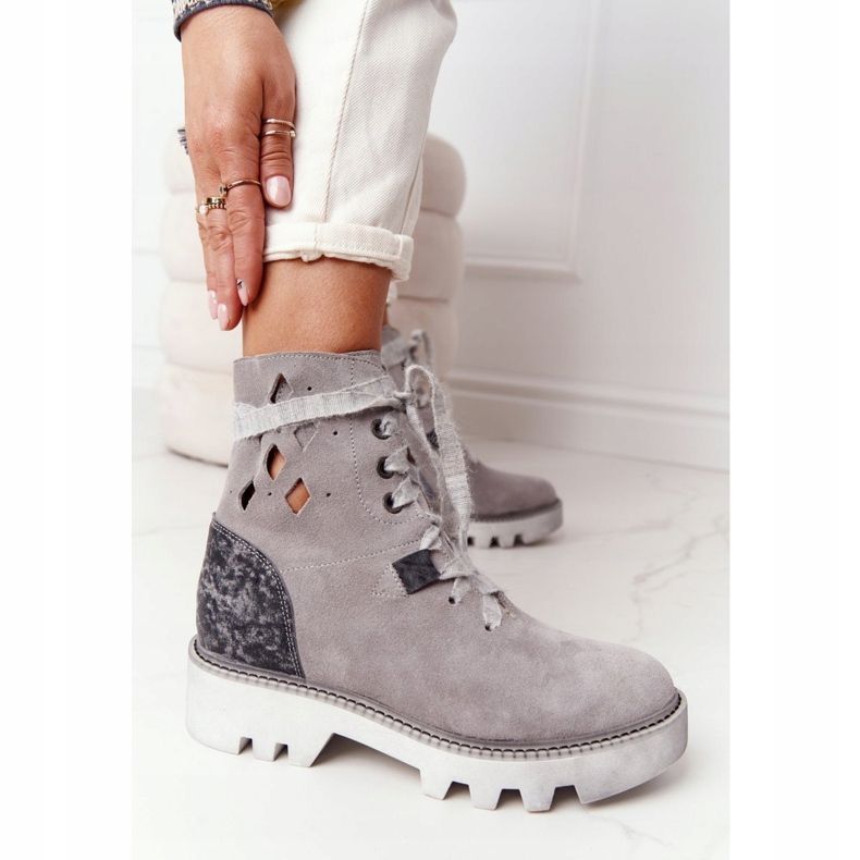 Mokkanahkatossut Maciejka Grey 05033-03 monivärinen harmaa 1