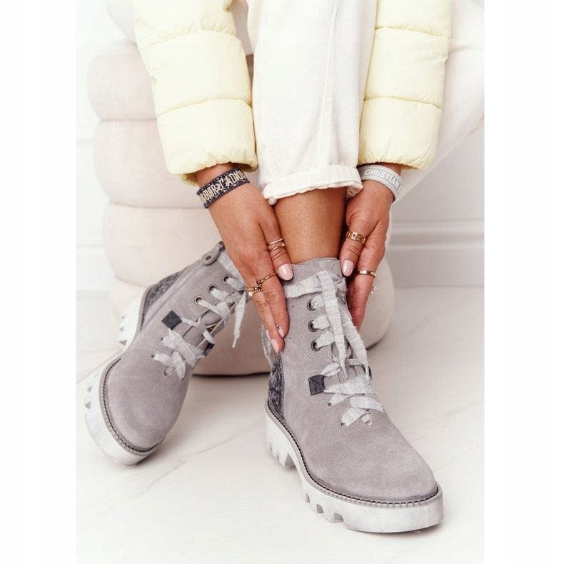 Mokkanahkatossut Maciejka Grey 05033-03 monivärinen harmaa 2