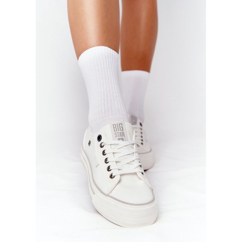 Naisten lenkkarit Big Star HH274052 Valkoisella alustalla valkoinen 2