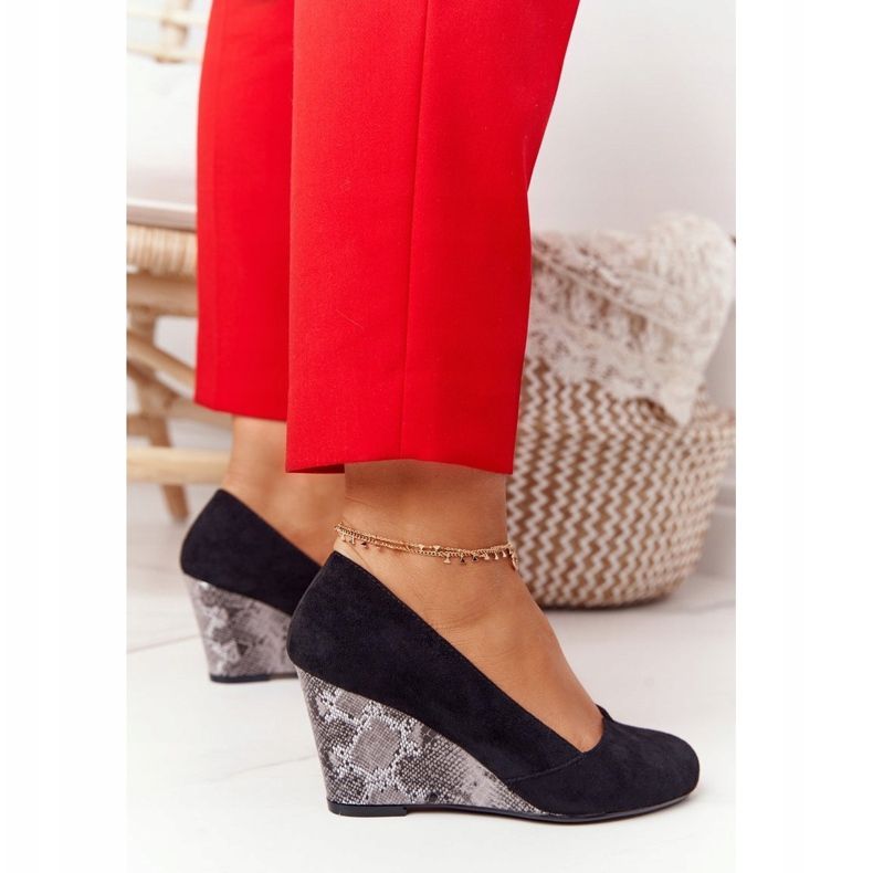 Pumput Wedge Sergio Leone PB767 Snake Black musta 1