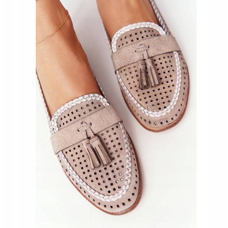 Openwork Loaferit Sergio Leone MK735 Beige 1