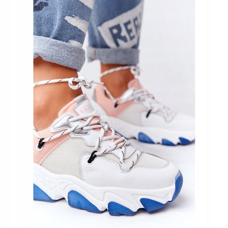 Urheilukengät, joissa on suuret pohjat GOE HH2N4034 Valkoinen-vaaleanpunainen 2