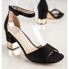 Filippo Sandaalit koristeellisella kantapäällä musta 2