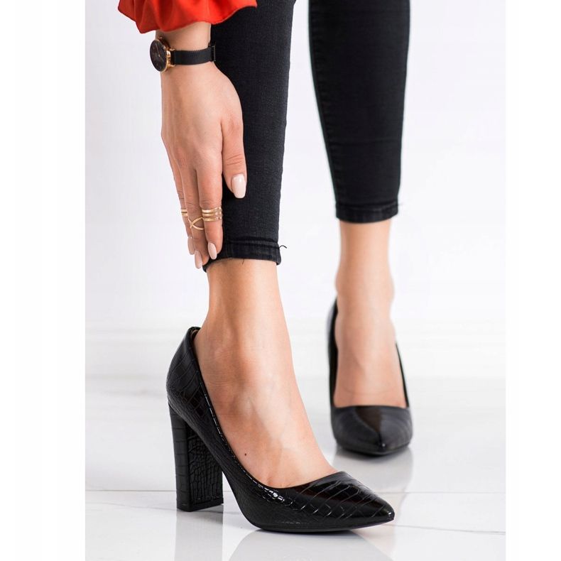Diamantique Snake Print Pumput musta 2