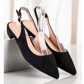 Lovery Mokkanahkaiset sandaalit, joissa on avoin kantapää musta 1