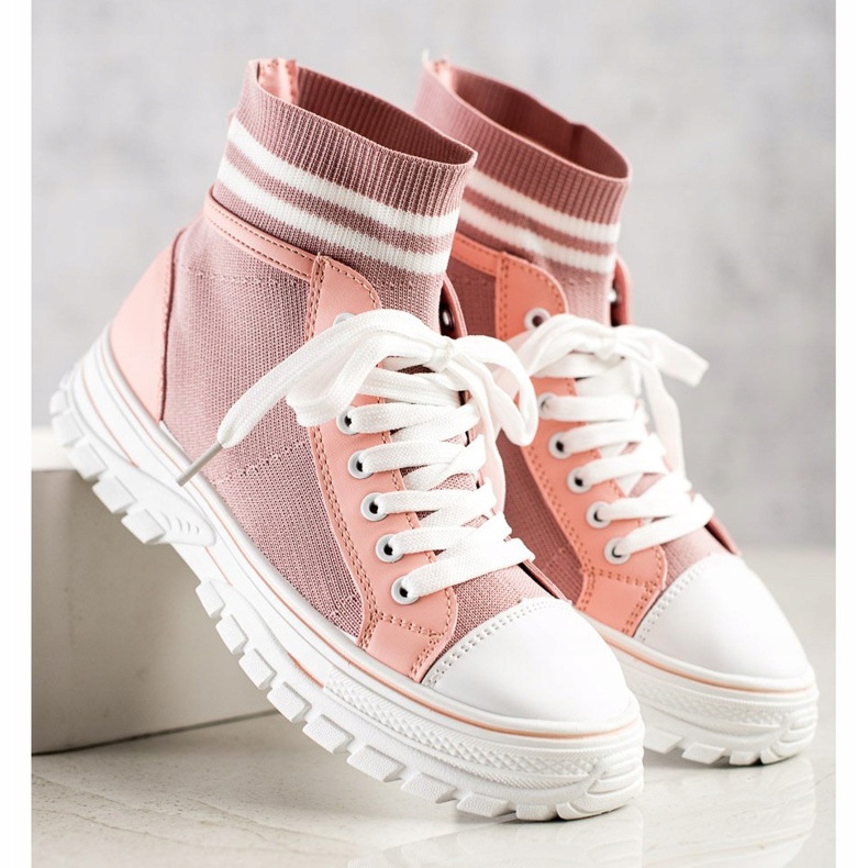 SHELOVET Muodikkaat Slip-On lenkkarit vaaleanpunainen 1