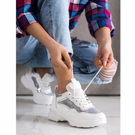 SHELOVET Lenkkarit paljeteilla valkoinen 2