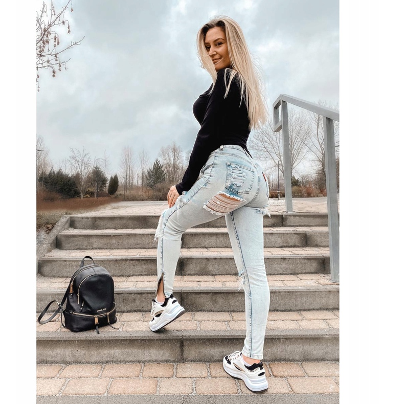 Ideal Shoes Tyylikkäät urheilukengät valkoinen musta 1