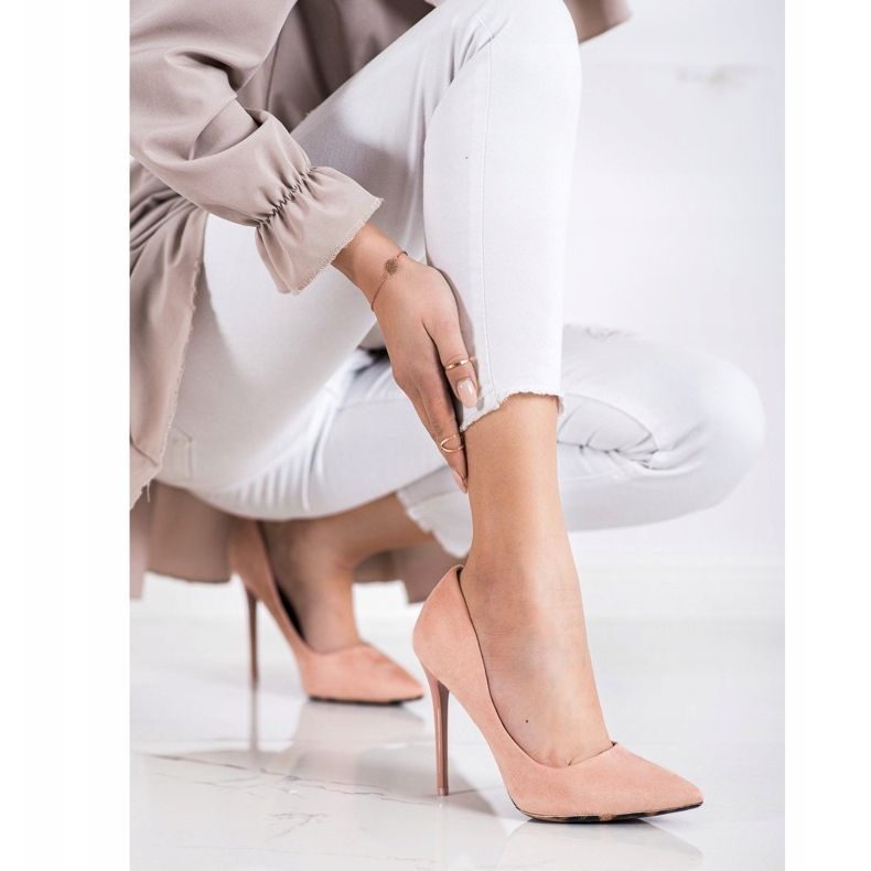 Diamantique Seksikäs mokkanahka vaaleanpunainen 1