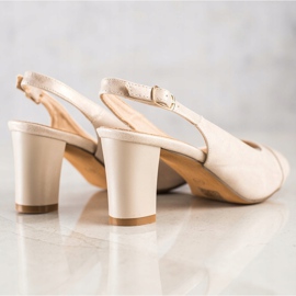 SHELOVET Tyylikkäät korkokengät sandaalit beige 1