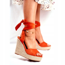 PS1 Naisten sandaalit On Wedge Tie Oranssi Belleza 1