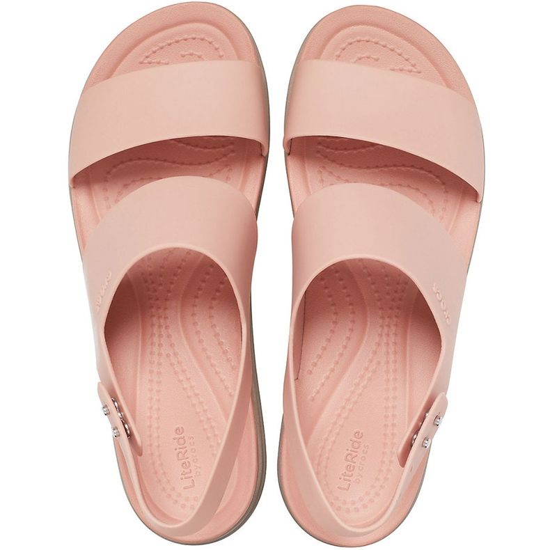 Crocs naisten sandaalit Brooklyn Low Wedge vaaleanpunainen-beige 206453 6RT 1