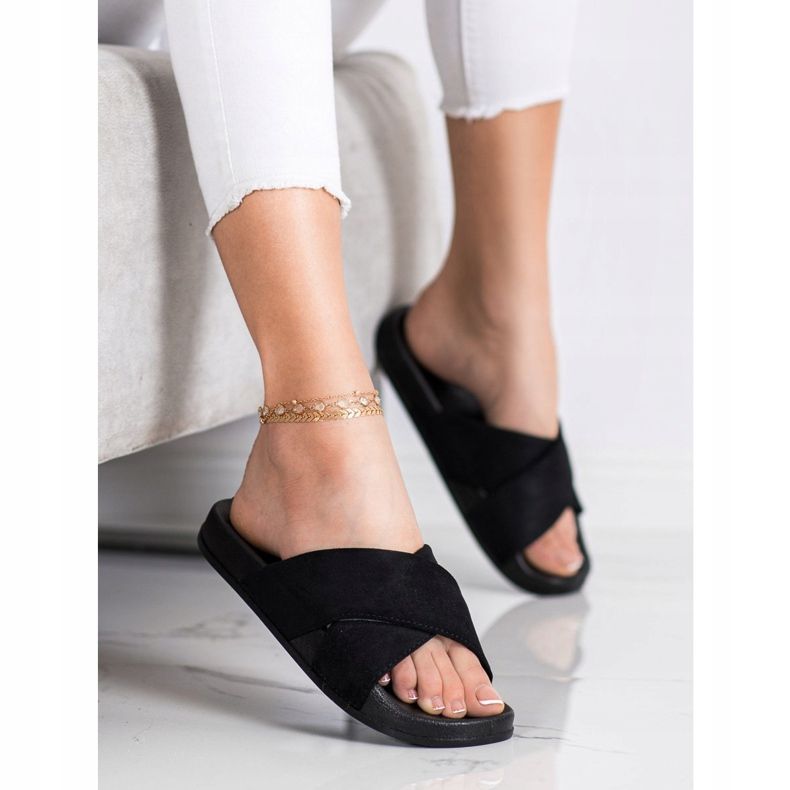 Mukavat VINCEZA -glitteritossut musta 1