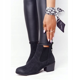 PJ1 Naisten mustat lämpimät saappaat Jodhpur Heel Trinity 2