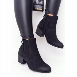 PJ1 Naisten mustat lämpimät saappaat Jodhpur Heel Trinity 1