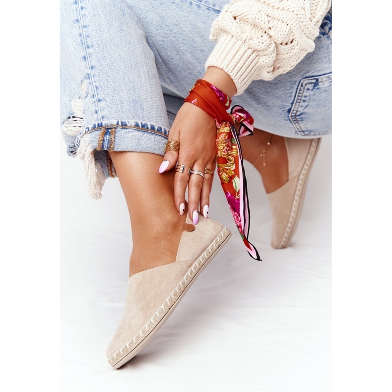 EVE Naisten Velour Espadrilles Beige Vulcano 2