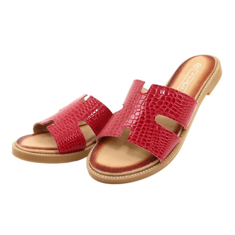 Filippo Naisten kiiltävä punainen lakattu flip flops 2