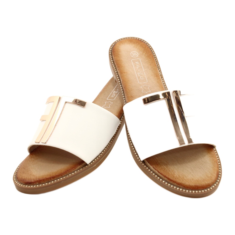 Filippo Muodikkaat naisten valkoiset ja kultaiset tossut valkoinen 3