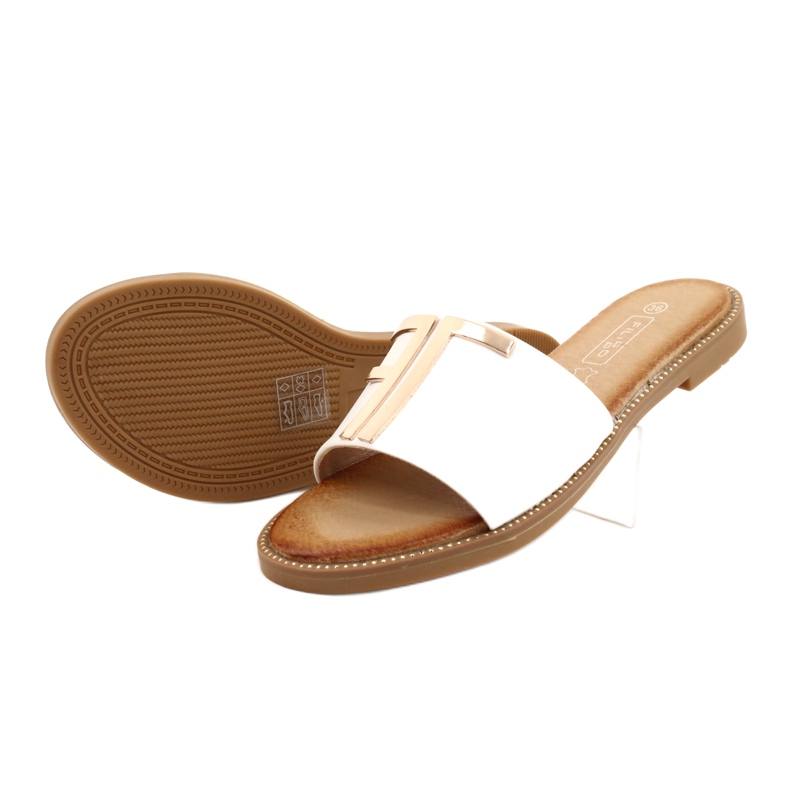 Filippo Muodikkaat naisten valkoiset ja kultaiset tossut valkoinen 2