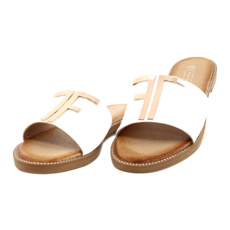 Filippo Muodikkaat naisten valkoiset ja kultaiset tossut valkoinen 1