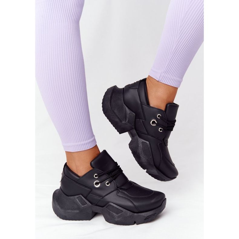 PS1 Naisten lenkkarit massiivisella mustalla kuplapohjalla 1