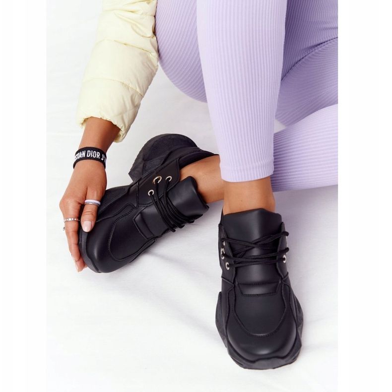 PS1 Naisten lenkkarit massiivisella mustalla kuplapohjalla 2