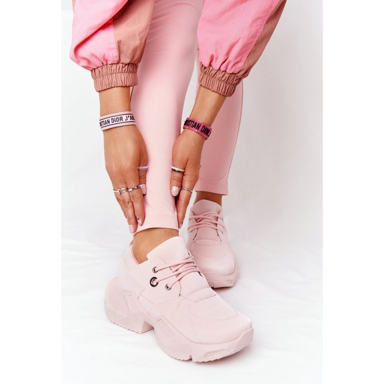 PS1 Naisten lenkkarit massiivisella pohjalla kupliva vaaleanpunainen 2