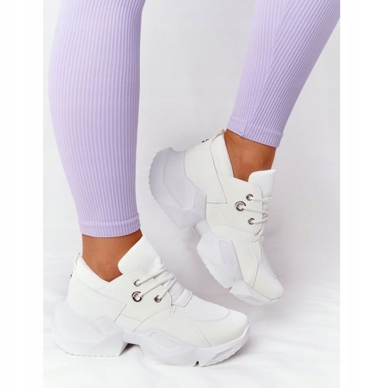 PS1 Naisten lenkkarit massiivisella pohjalla, kuplivaa valkoista valkoinen 2