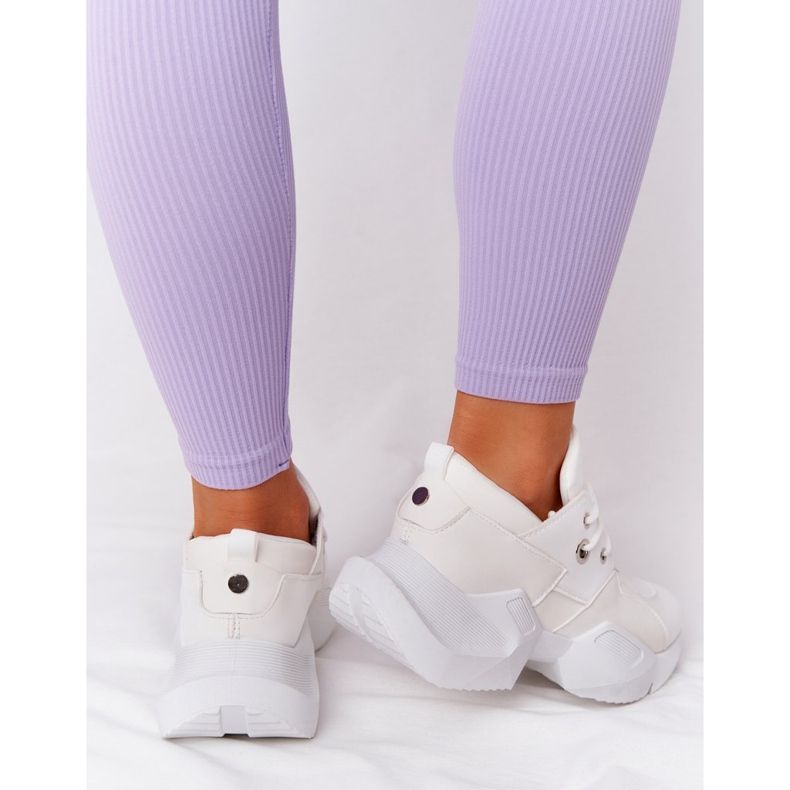 PS1 Naisten lenkkarit massiivisella pohjalla, kuplivaa valkoista valkoinen 1