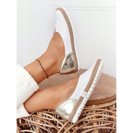 Nahka Maciejka 05056-11 valko- ja kultaiset ballerinat valkoinen kultainen 2