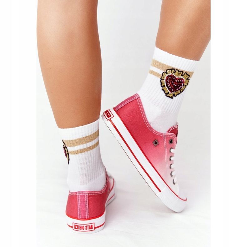 Naisten lenkkarit Big Star HH274130 Ombre Red valkoinen 2