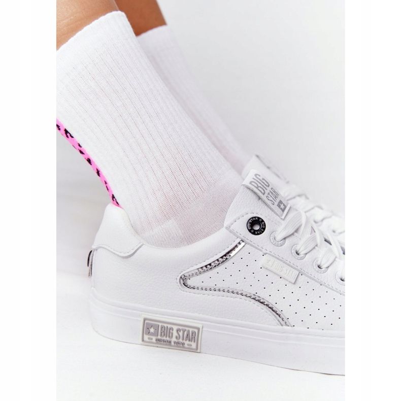 Naisten nahkakengät Big Star HH274075 valkoinen ja hopea 1