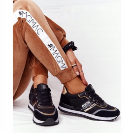 Naisten urheilukengät Memory Foam Big Star HH274272 Musta kultainen 2