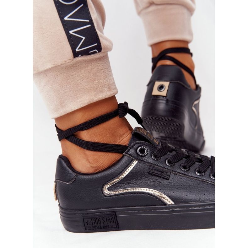 Naisten nahkakengät Big Star HH274078 Musta-Hopea 1