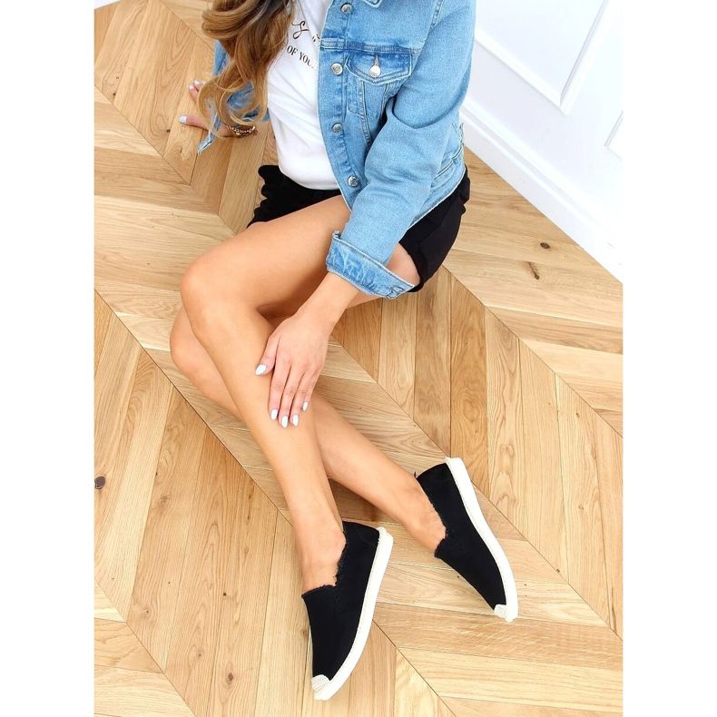 Musta naisten espadrillit 7105 Musta 2