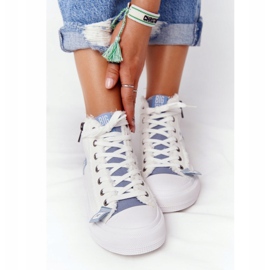 Naisten korkeat tennarit Big Star HH274160 Valkoinen sininen 2