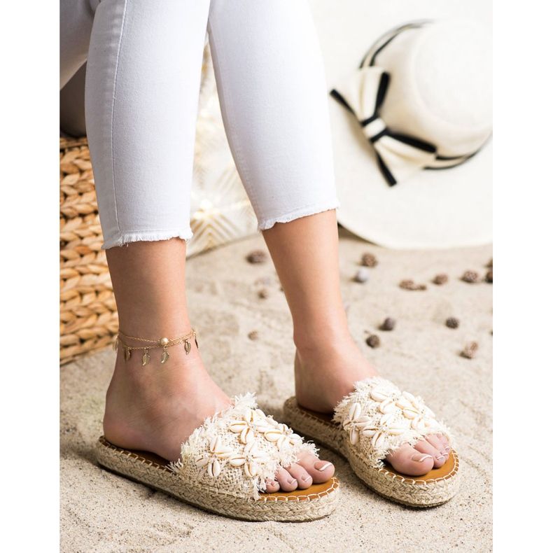 Seastar Espadrillit, punotut varvastossut kuorilla beige 2