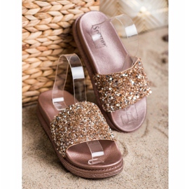 Seastar Muodikkaat tossut alustalla ruskea kultainen 2