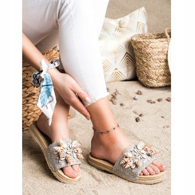 Seastar Tossut lavalla kuorilla beige harmaa 1