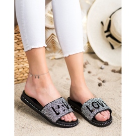 SHELOVET Rakkaus alustatossut musta hopea 1