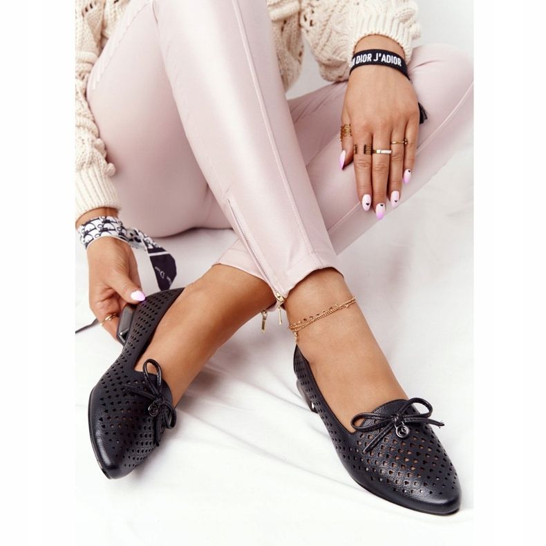 Openwork Loaferit hopea kantapää Vinceza 21-10602 musta 1